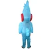 A full-body view of an inflatable parrot costume from the back. Produktbild-Vorschau