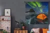 MuchoWow® Wandteppich Wandbehang Nordlichter - Zelt - Eis - Produktbild-Vorschau 6