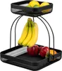 zuppiera di frutta a 2 livelli con porta banane, cestino Anteprima dell’immagine prodotto 1