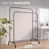 Metall Kleiderständer 145 x 110 x 55 cm Schwarz mit 2 Produktbild-Vorschau 2