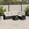 7-tlg. Garten-Sofagarnitur - mit Kissen Schwarz Poly Rattan Produktbild-Vorschau 1