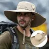 Sonnenhut Herren – Anglerhut Schwarz – breite Krempe, Produktbild-Vorschau 6