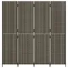 CLORIS Paravent 4-tlg. Grau Poly Rattan, 14,6 kg Produktbild-Vorschau 5