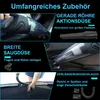 Collage of images showing different accessories for a handheld vacuum cleaner, with German text descriptions. Produktbild-Vorschau