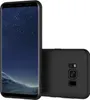 A black silicone phone case is shown from the front and back. Produktbild-Vorschau