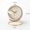 Geräuschloser Wecker Rosa, Mit Nachtlicht Und Retro-Design, Produktbild-Vorschau 4