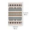 A rug with a geometric pattern is shown against a white background with dimensions indicated. Náhled obrázku produktu