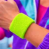 3 in 1 Schweißband neongrün Set mit Stirnband – Accessoire Produktbild-Vorschau 3