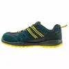 Side view of a blue and yellow work shoe against a white background. Produktbild-Vorschau