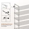Instructions for attaching an anti-tip device to a shoe rack. Produktbild-Vorschau