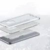 An exploded view of a phone case with glitter, showing its layers and how it fits on a phone. Produktbild-Vorschau
