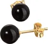 Paar Echt Onyx Schwarz Kugel Ohrstecker 6mm Gelbgold 585 14 Produktbild-Vorschau 1