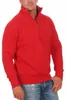 Mivaro Herren Troyer Halfzip in Rot - Pullover mit halbem Produktbild-Vorschau 2
