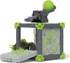 A toy playset with a creature inside a cage, a launching mechanism on top, and a green sphere. Produktbild-Vorschau