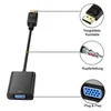 A diagram illustrating the features of a Displayport to VGA adapter cable. Produktbild-Vorschau