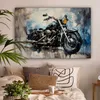MuchoWow® - Leinwandbilder - Motorrad - Fahrrad - Blau - Produktbild-Vorschau 2