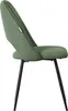 A side view of a green upholstered chair with black metal legs, isolated on a white background. Náhľad obrázku produktu