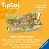 An open children's book with an interactive pen, set against an orange background with marketing text. Anteprima dell’immagine prodotto