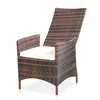 A single brown rattan garden chair with a cream cushion, shown against a white background. Produktbild-Vorschau