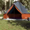 Möbel Tipi-Familienzelt 10 Personen Grau und Orange Produktbild-Vorschau 3