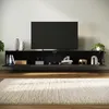 SONNI TV-Schrank Schwarz Hochglanz 200 x 35 x 30cm Produktbild-Vorschau 3