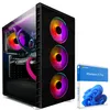 A gaming PC and a box of Windows 11 Pro are displayed against a white background. Produktbild-Vorschau