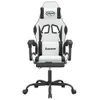 PUEAZU Gaming-Stuhl mit Fußstütze Weiß und Schwarz Produktbild-Vorschau 3