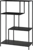 A black metal bookshelf with four shelves, displayed against a white background. Anteprima dell’immagine prodotto