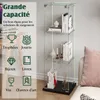 Mobile in vetro su supporto, collezione, 3 ripiani, 1 anta, Anteprima dell’immagine prodotto 6