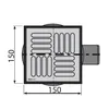 AlcaDrain Bodenablauf 150×150/50 mm mit einem waagrechten Produktbild-Vorschau 6