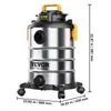 A VEVOR wet/dry vacuum cleaner is shown against a white background with dimensions indicated. Anteprima dell’immagine prodotto