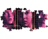 A jigsaw puzzle of the Netflix show Stranger Things, featuring close-ups of two characters' faces. Produktbild-Vorschau