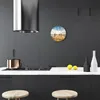 Glasuhr Wanduhr Küchenuhr Echt-Glas 30fi cm Brücke braun Produktbild-Vorschau 3
