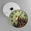 Wanduhr - Rund - Glasuhr - Elefant Dschungel Nebel - Produktbild-Vorschau 2