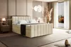 A bedroom scene with a bed, nightstand, and window. Produktbild-Vorschau