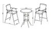 VCM Bar Set 3-teilig, Stehtisch Ø 70 cm mit 2 Barstühlen, Produktbild-Vorschau 8