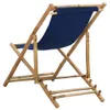 vidaXL Chaise longue bambou et toile bleu marine Voir les images du produit 13