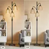 Lampada da terra boho a 3 luci con paralumi in rattan, Anteprima dell’immagine prodotto 2