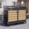 Afvalcontainerbox - 131 x 79 x 116 cm, zwart, staal, Productafbeelding-voorbeeld 5