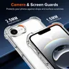 A close-up marketing image showing two clear phone cases with orange accents, highlighting raised edges for camera and screen protection. Anteprima dell’immagine prodotto