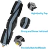 Close-up views of a vacuum cleaner brush and its components, with descriptive text highlighting features. Produktbild-Vorschau