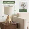 EDISHINE 2er Set Tischlampe Holz, LED Nachttischlampe  Produktbild-Vorschau 4