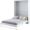 A white wall bed is shown in its open position, with a mattress and pillows on it. Produktbild-Vorschau