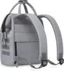 The back view of a gray backpack. Produktbild-Vorschau