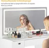 Coiffeuse LED CLIPOP, station de charge, avec 7 tiroirs et Voir les images du produit 12
