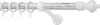 A curtain rod with rings and hooks, shown against a white background. Produktbild-Vorschau