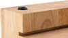 Close-up of the corner of a wooden cutting board, showing a black rubber foot. Náhľad obrázku produktu