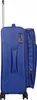 A blue suitcase with a telescopic handle and a combination lock is shown from the side. Voir les images du produit