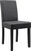A single dark gray dining chair with black wooden legs, shown from the front against a white background. Náhled obrázku produktu