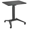 A black mobile laptop desk with pneumatic height adjustment and wheels, shown on a white background. Náhled obrázku produktu